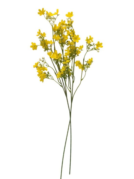 Buttercup Yellow Dogwood Stems Faux Wax Flower Yellow Floral Spring Decor 24 Inc - Picture 13 of 13